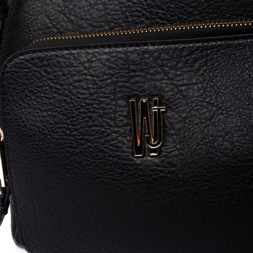 Bolsa Feminina WJ Tiracolo Média Texturizada Preto