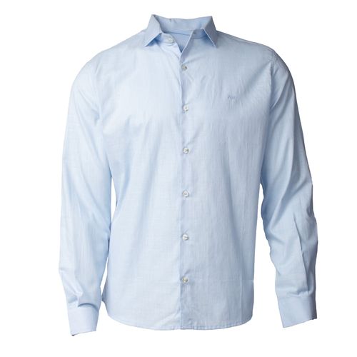 Camisa Masculina Pitt Jeans Social Slim Fit Azul Claro