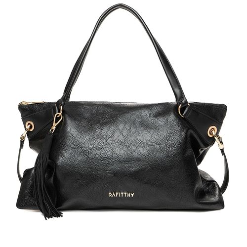Bolsa Feminina Rafitthy Tiracolo Tiras Média Preta