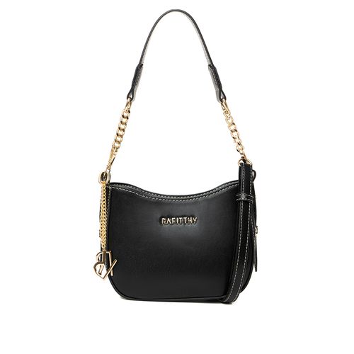 Bolsa Feminina Rafitthy Baguete Costura Pequena Preto
