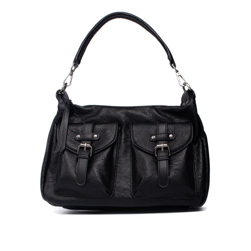 Bolsa Feminina WJ Tote Média Bolsos Frontais Preta