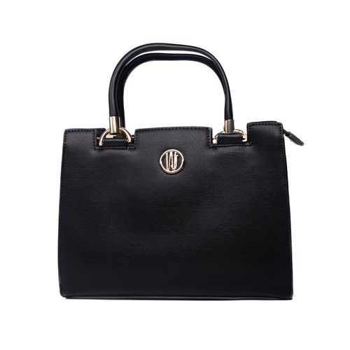 Bolsa Feminina WJ Tiracolo Média Preto/Dourado