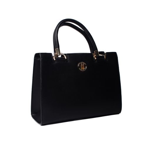 Bolsa Feminina WJ Tiracolo Média Preto/Dourado