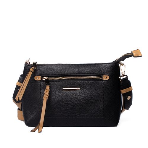 Bolsa Feminina WJ Tiracolo Pequena Preto/Caramelo