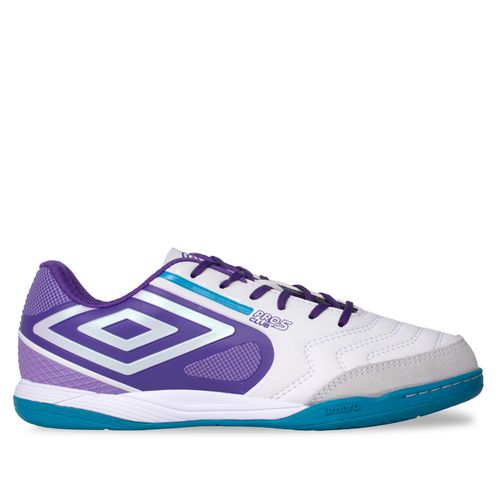 Chuteira Umbro Futsal Pró 5 Pump Club Branco/Roxo