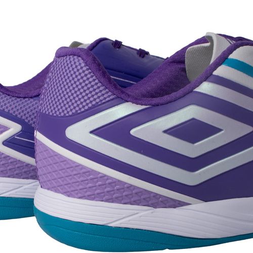 Chuteira Umbro Futsal Pró 5 Pump Club Branco/Roxo
