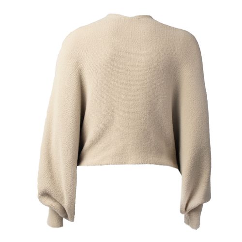 Casaco Feminino Biamar Pluma Manga Ampla Bege Claro