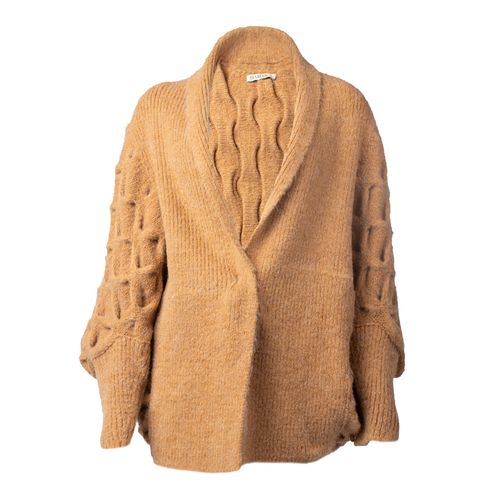 Casaco Feminino Biamar Tricot Mangas Amplas Caramelo