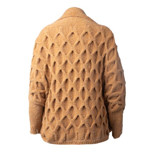 Casaco Feminino Biamar Tricot Mangas Amplas Caramelo