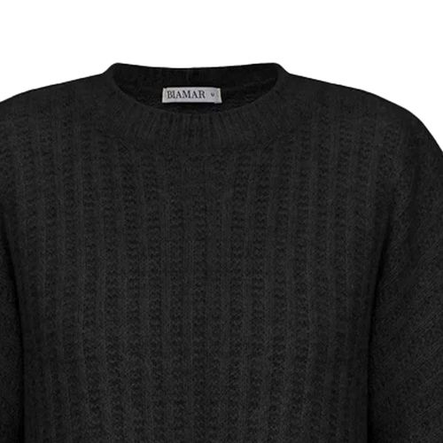 Blusa Feminina Biamar Alongada e Fendas Preto