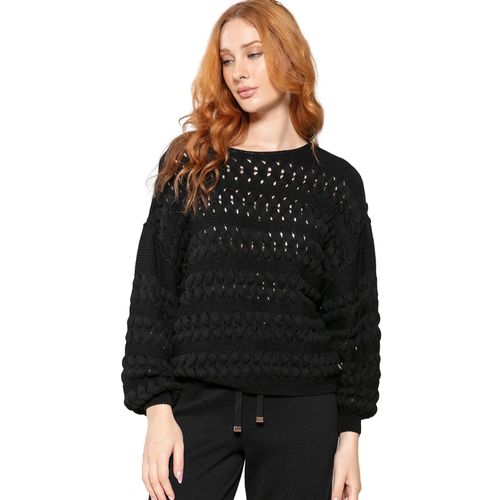 Blusa Feminina Biamar Algodão Pontos Vazados Preto
