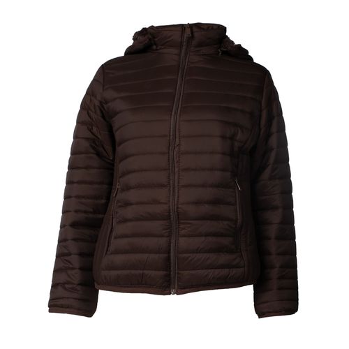 Jaqueta Feminina Eagle Rose Puffer Interior Peluciado Café