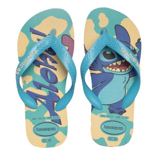 Chinelo Infantil Havaianas Classics Stitch Aloha Azul/Creme
