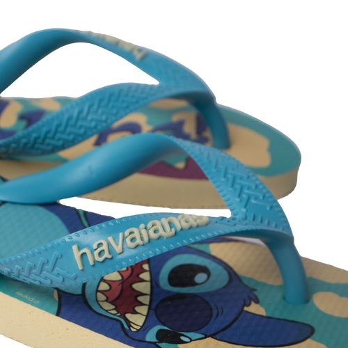 Chinelo Infantil Havaianas Classics Stitch Aloha Azul/Creme