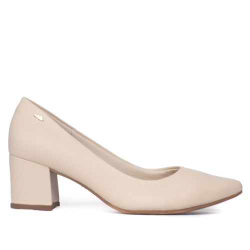 Scarpin Feminino Dakota Couro Tule Nude