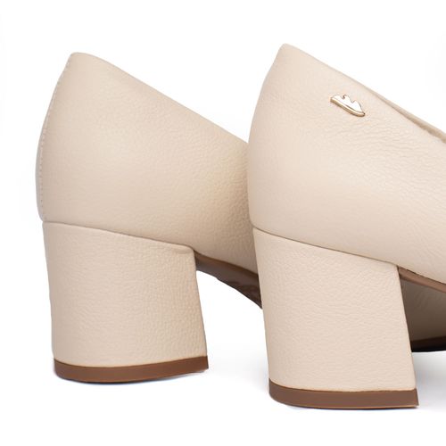 Scarpin Feminino Dakota Couro Tule Nude