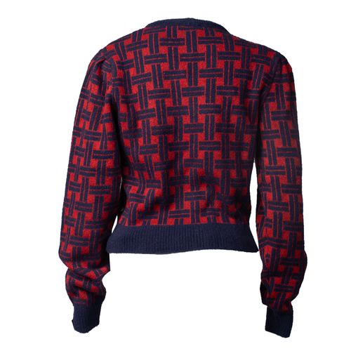 Blusa Feminina Biamar Tricot Fio Pluma Marinho/Vermelho