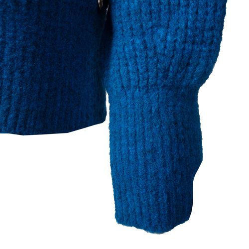 Blusa Feminina Biamar Tricot Punho Canelado Azul