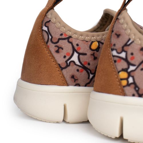 Tênis Infantil Novopé Capivaras Soft Tech Marrom/Branco