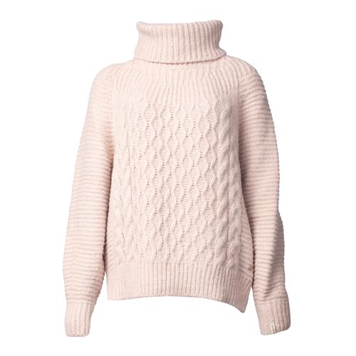 Blusa Feminina Biamar Tricot Trançado Gola Alta Rosa Claro