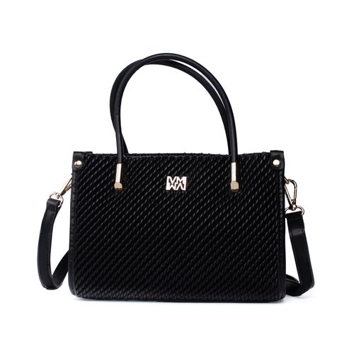 Bolsa Feminina Via Marte Transversal Pequena Trançada Preto