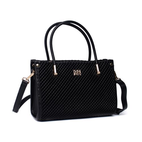 Bolsa Feminina Via Marte Transversal Pequena Trançada Preto
