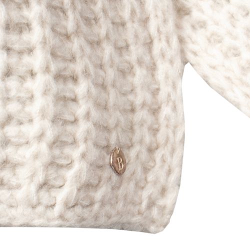 Cachecol Feminino Biamar Tricot Ponto Vazado Bege Claro