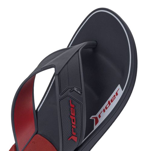 Chinelo Masculino Rider Start III Tira Larga Preto Vermelho