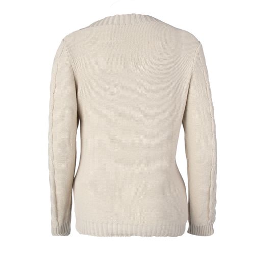 Blusa Feminina Oliveira Malhas Tricot Tranças Areia