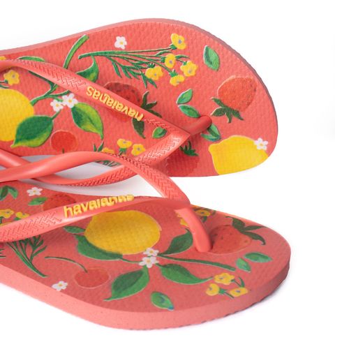 Chinelo Feminino Havaianas Slim Summer Estampa Coral