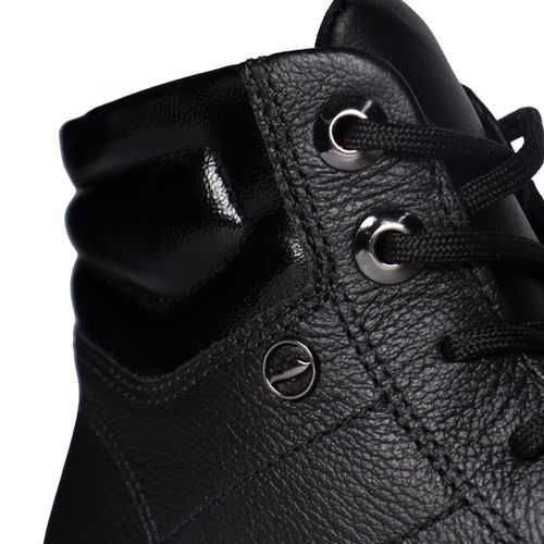 Bota Feminina Dakota Coturno Couro Cano Médio Preto