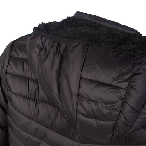 Jaqueta Feminina Eagle Rose Puffer Capuz Peluciada Preto