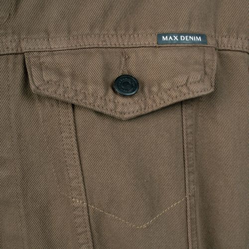 Jaqueta Jeans Masculina Max Denim Botões Bolsos Marrom