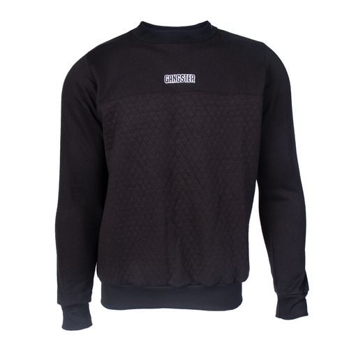 Moletom Masculino Gangster Estampado Gola Careca Preto