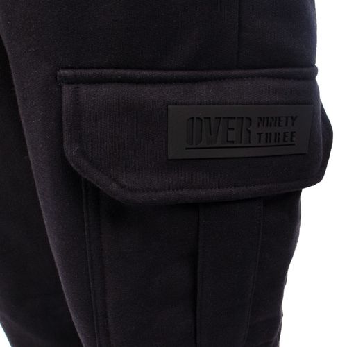 Calça Masculina Over Surf Jogger Cargo Punho Moletom Preto