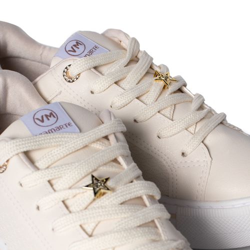 Tênis Feminino Via Marte Napa Flatform Texturizado Bege