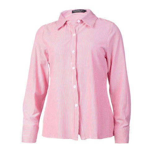 Camisa Feminina Karam&Co Listras Vermelho/Branco