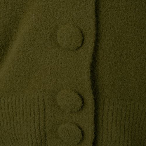 Casaco Feminino Biamar Tricot Fio Pluma Botões Musgo