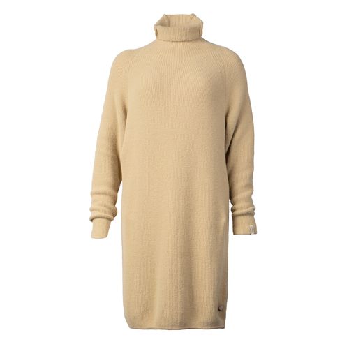 Vestido Feminino Biamar Curto Tricot Gola Alta Bege