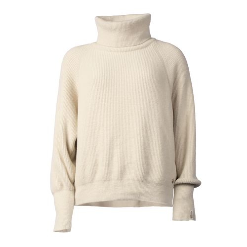 Blusa Feminina Biamar Tricot Gola Dobrável Bege Claro