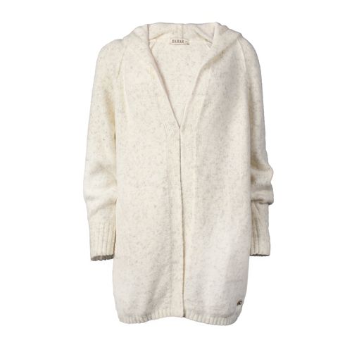 Casaco Feminino Biamar Tricot Alongado Capuz Off White