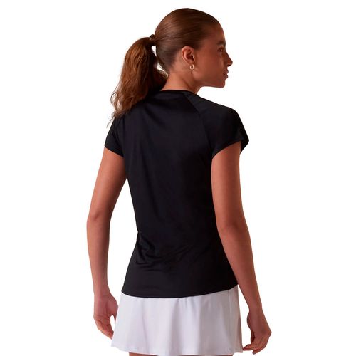 Camiseta Feminina Fila Tennis Basic UV FPS50+ Preta/Vermelha
