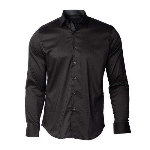 Camisa Masculina Sea Surf Slim Manga Longa Preto