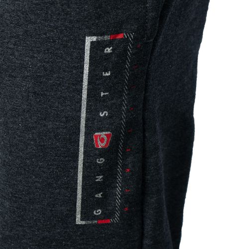 Calça Masculina Gangster Moletom Logo Lateral Chumbo