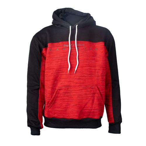 Moletom Masculino Gangster Capuz Estampado Preto/Vermelho