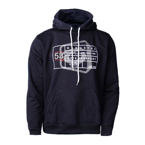 Moletom Masculino Gangster Capuz Estampa Frontal Marinho