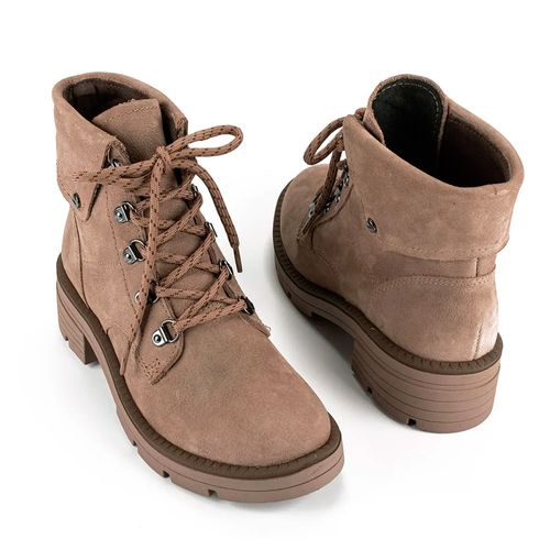 Bota Feminina Dakota Coturno Couro Nobles Titanium Marrom