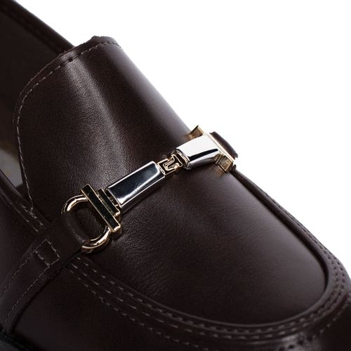 Mocassim Feminino Mississipi Napa Detalhe Dourado Café