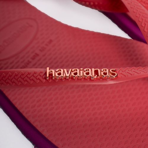 Chinelo Feminino Havaianas Slim Point Tiras Finas Rosa Escu