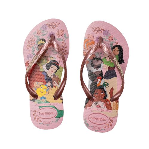 Chinelo Infantil Havaianas Slim Princess Lúdico Rosa